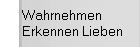 Wahrnehmen
Erkennen Lieben